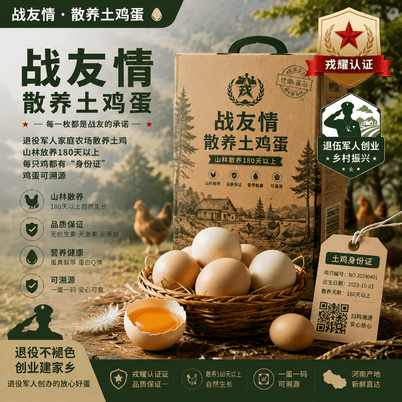 战友情·散养土鸡蛋